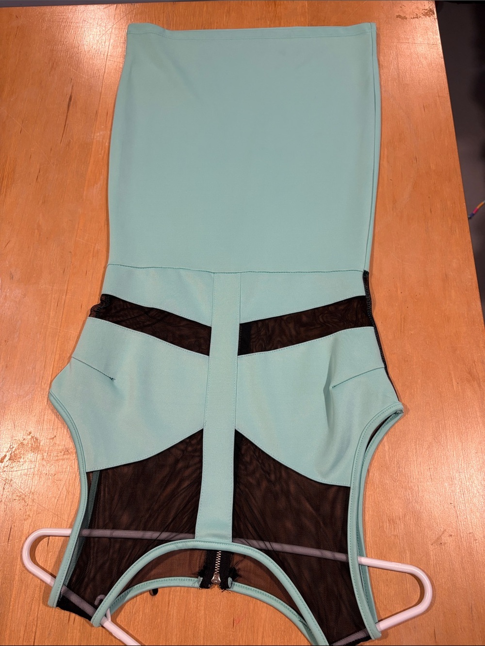 CoDigo ~ Aqua Blue Green Black Mesh Panel Bodycon Dress